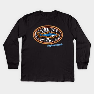 Daytona Beach Oval Tribal Shark Souvenir Design Kids Long Sleeve T-Shirt